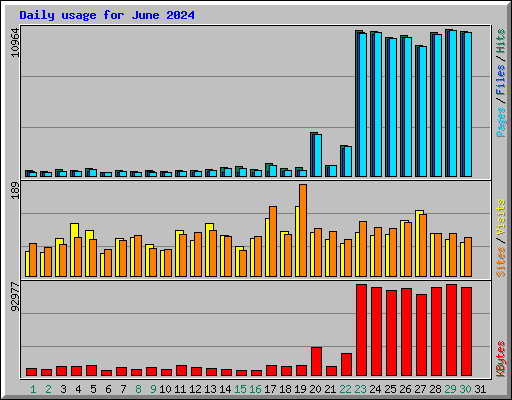 Daily usage for June 2024