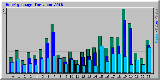 Hourly usage for June 2016