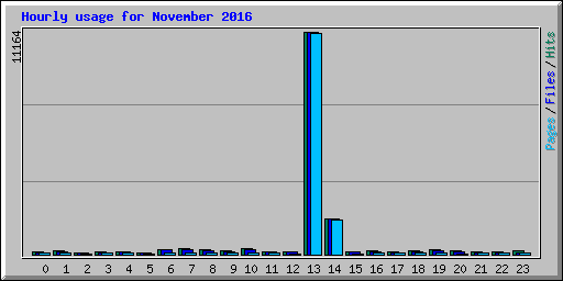 Hourly usage for November 2016