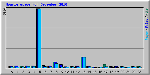 Hourly usage for December 2016