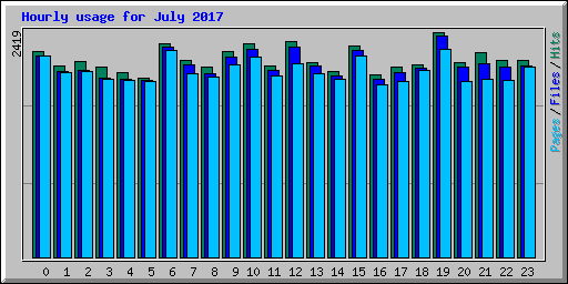 Hourly usage for July 2017