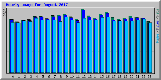 Hourly usage for August 2017