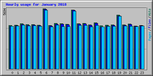 Hourly usage for January 2018