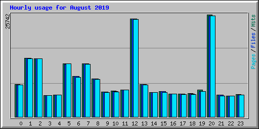 Hourly usage for August 2019