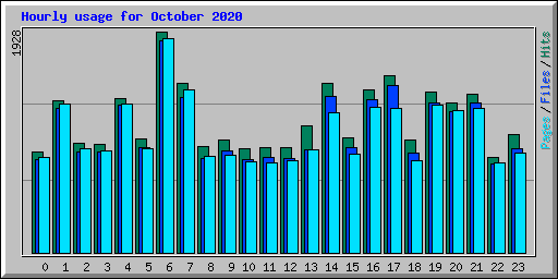 Hourly usage for October 2020