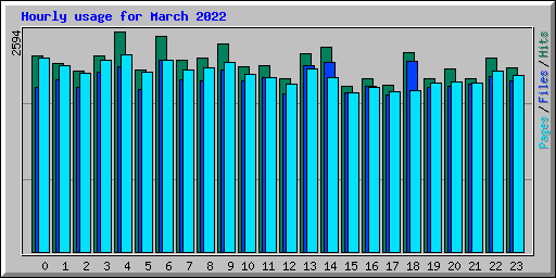 Hourly usage for March 2022