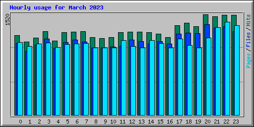 Hourly usage for March 2023