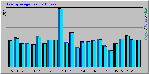 Hourly usage for July 2023