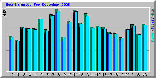 Hourly usage for December 2023